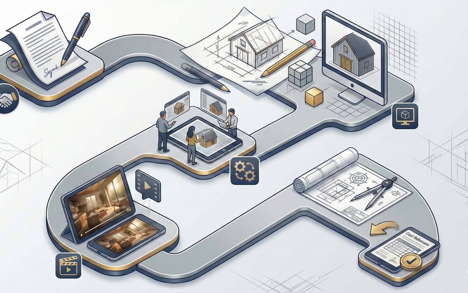 Design-to-build process visual